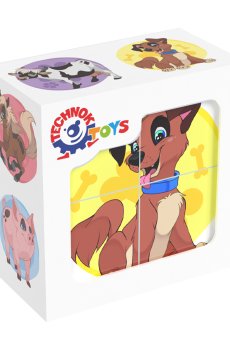 Кубики TechnoK Домашние животные, 4 элемента, от 1 года (1837)