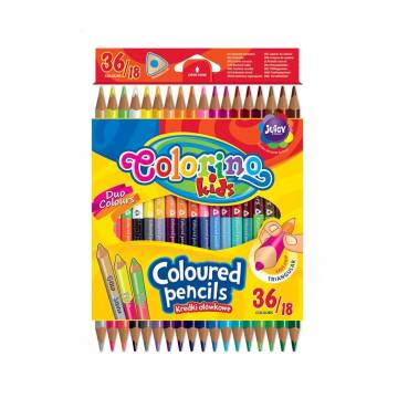 Набор треугольных двусторонних цветных карандашей Colorino Kids Duo Colors, 36 цветов, от 3 лет, 18 шт (68512PTR) Набор треугольных двусторонних цветных карандашей Colorino Kids Duo Colors, 36 цветов, от 3 лет, 18 шт (68512PTR)