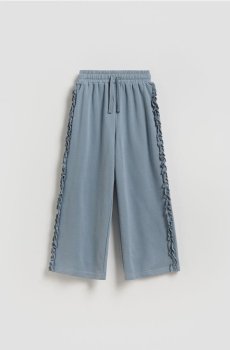 Reserved - Трикотажні штани wide leg - темно-синій - 123HN-95X