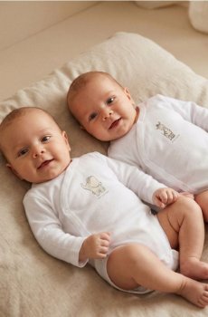 Бавовняні боді з мотивом тварин 2 pack - білий