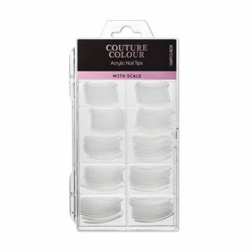 Силиконовые формы для наращивания ногтей Couture Color Acrylic Nail Tips with Scale с разметкой, 100 шт