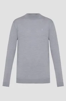 Мужской серый шерстяной джемпер Серый M Karl Lagerfeld 553399.655002;941