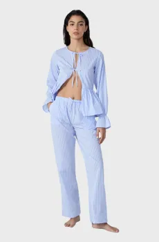 Женские голубые брюки в полоску POPPI Голубой S Etam 6551635