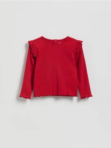 Reserved - Блузка з оборками - червоний - 444FT-33X