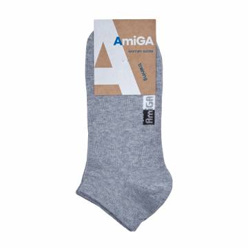 Носки женские AmiGА спортивные, укороченные, серые, размер 23-25 Носки женские AmiGА спортивные, укороченные, серые, размер 23-25
