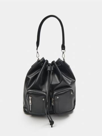 Рюкзак зі штучної шкіри - чорний Рюкзак зі штучної шкіри - чорний