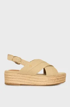 Женские бежевые сандалии DENIM ESPADRILLE PLATFORM SANDAL Бежевый 37 Tommy Hilfiger FW0FW08669