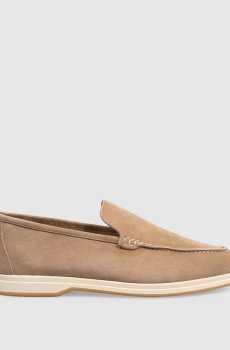 Бежевые замшевые лоферы