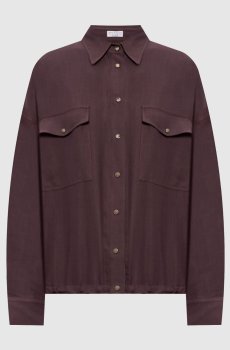 Бордовая рубашка с льном