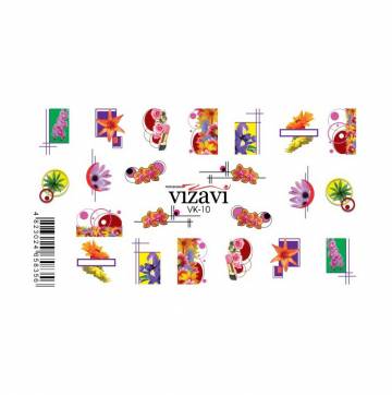 Водные наклейки для ногтей Vizavi Professional VK-10 Водные наклейки для ногтей Vizavi Professional VK-10