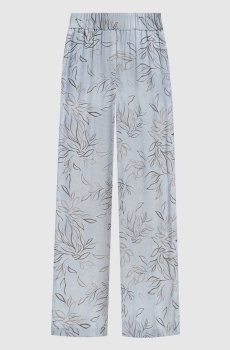 Голубые палаццо в цветочный принт
