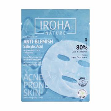 Тканевая маска для лица Iroha Nature Anti-Blemish Face Sheet Mask для проблемной кожи, 20 мл Тканевая маска для лица Iroha Nature Anti-Blemish Face Sheet Mask для проблемной кожи, 20 мл