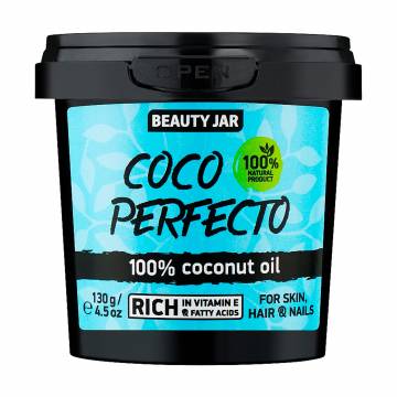 Кокосовое масло для кожи, волос и ногтей Beauty Jar Coco Perfecto 100% Coconut Oil For Skin, Hair & Nails, 130 г Кокосовое масло для кожи, волос и ногтей Beauty Jar Coco Perfecto 100% Coconut Oil For Skin, Hair & Nails, 130 г