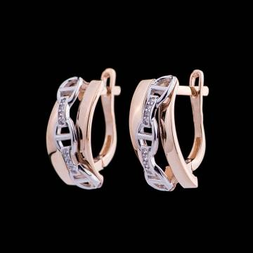 Золотые серьги с фианитами с04478 Золотые серьги с фианитами с04478