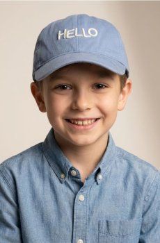 Бавовняна кепка з вишивкою - синій