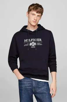 Мужское темно-синее худи HILFIGER CREST EMRBO HOODY Синий XL Tommy Hilfiger MW0MW35527