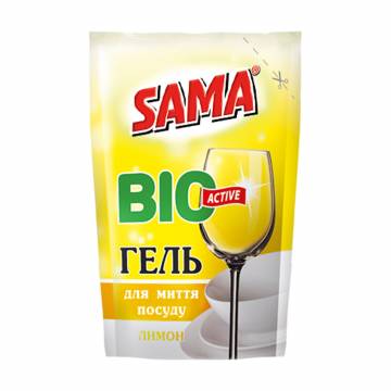 Гель для мытья посуды Sama Bic Active Лимон, 450 г (дойпак) Гель для мытья посуды Sama Bic Active Лимон, 450 г (дойпак)