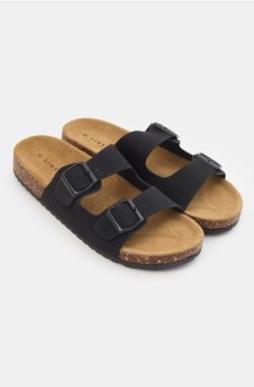 Капці з шкіряною устілкою - чорний