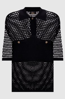 Черное ажурное поло