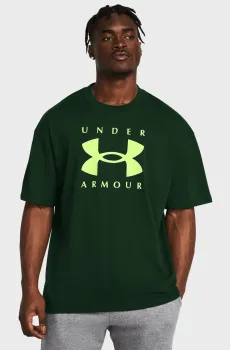 Мужская зеленая футболка UA M HW OS Branded SS Зеленый L Under Armour 1389146-301