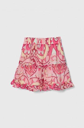 Детская юбка Guess цвет фиолетовый mini расклешённая