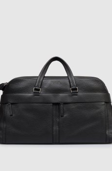 Черная кожаная дорожная сумка Micron