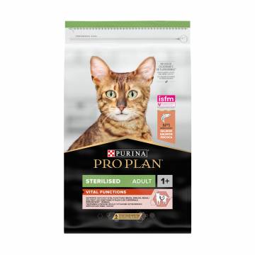 Сухой корм для взрослых стерилизованных кошек Pro Plan Sterilised Adult 1+ Vital Functions с лососем, 10 кг Сухой корм для взрослых стерилизованных кошек Pro Plan Sterilised Adult 1+ Vital Functions с лососем, 10 кг