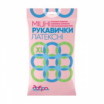 Перчатки Добра Господарочка, крепкие, зеленые, размер XL, 1 пара Перчатки Добра Господарочка, крепкие, зеленые, размер XL, 1 пара