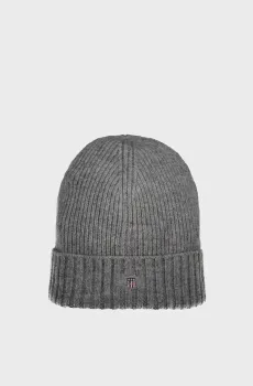 Мужская серая шерстяная шапка Серый ONESIZE Gant 9910023