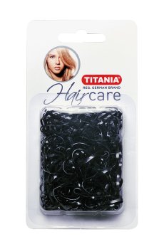 Набор резинок для волос Titania 150 шт, черные (8066 В)