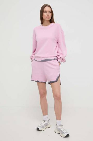 Хлопковые шорты Pinko цвет розовый однотонные высокая посадка Хлопковые шорты Pinko цвет розовый однотонные высокая посадка