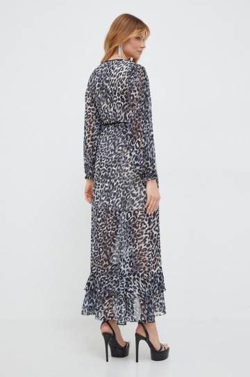 Платье Guess цвет серый maxi расклешённая Платье Guess цвет серый maxi расклешённая