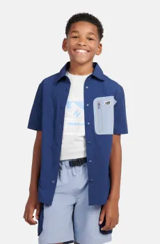 Детская синяя рубашка Premium Shirt Синий 8-9Y New Balance LAKB0189NNY