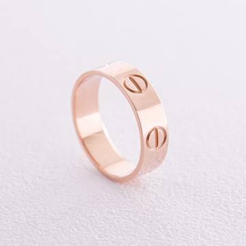 Кольцо "Love" в красном золоте к07145 Кольцо "Love" в красном золоте к07145