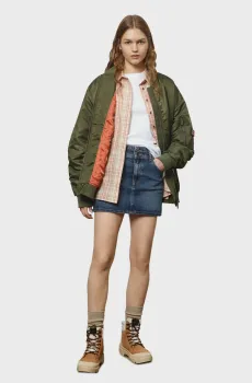 Женский зеленый бомбер Зеленый M Pepe Jeans PL402478