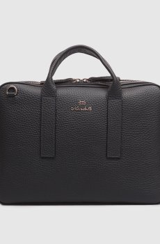 Синий кожаный портфель