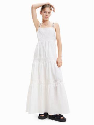 Desigual Повсякденна сукня 23SWVW66 Білий Regular Fit Desigual Повсякденна сукня 23SWVW66 Білий Regular Fit