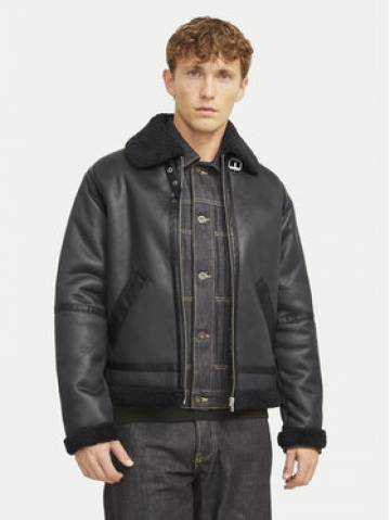 Jack&Jones Куртка зі штучної шкіри Cole Aviator 12261819 Чорний Regular Fit Jack&Jones Куртка зі штучної шкіри Cole Aviator 12261819 Чорний Regular Fit