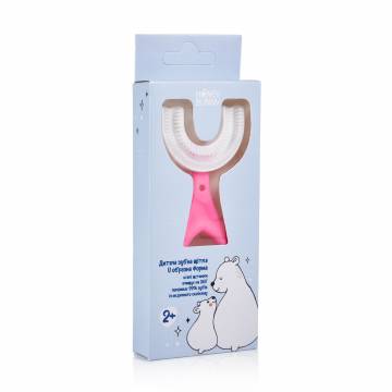 Детская зубная щетка Honey Bunny U-образная, мягкая, розовая Детская зубная щетка Honey Bunny U-образная, мягкая, розовая