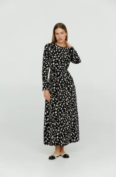 Женское черное платье с узором Черный XS PRPY PWDREZORUA031