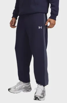 Мужские темно-синие спортивные брюки UA Rival Fleece Nov Pants Синий S Under Armour 6009352-410