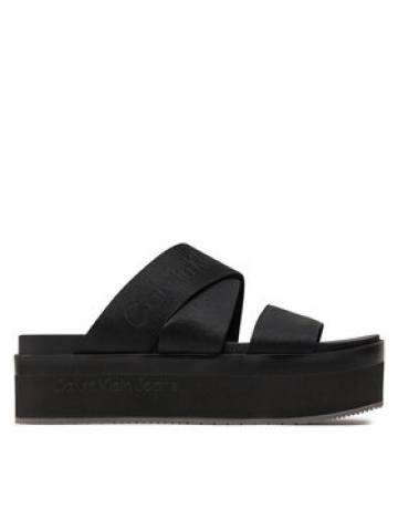 Calvin Klein Jeans Шльопанці Flatform Sandal Webbing In Mr YW0YW01361 Чорний Calvin Klein Jeans Шльопанці Flatform Sandal Webbing In Mr YW0YW01361 Чорний