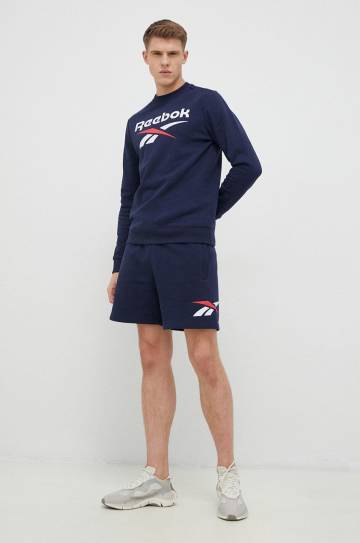 Кофта Reebok мужская цвет синий с принтом Кофта Reebok мужская цвет синий с принтом
