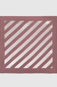 Красный платок-паше из шелка в полоску