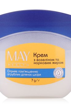 Крем для кожи MAY Health с вазелином и норковым жиром, 7 г