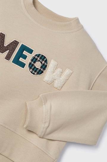 Детская кофта Mayoral цвет бежевый с аппликацией 4482