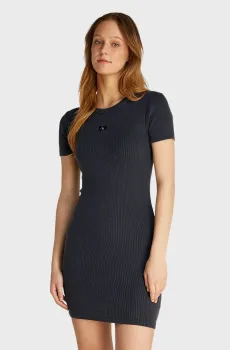 Женское темно-серое платье WASHED WOVEN LABEL RIB DRESS Серый S Calvin Klein Jeans J20J225265