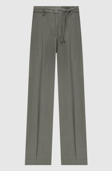 Зеленые брюки с льном