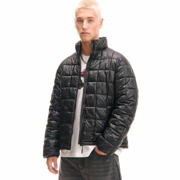 Cropp - Стьобана куртка з високим коміром - чорний Cropp - Стьобана куртка з високим коміром - чорний