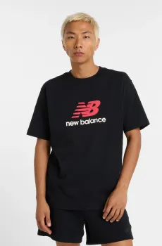 Мужская черная футболка Athletics Logo Черный S New Balance MT51500BK